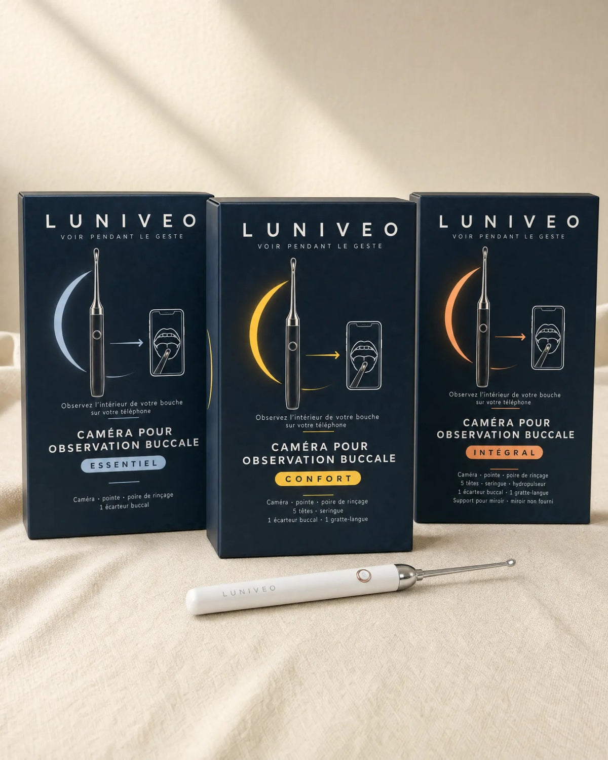 Les trois kits Essentiel, Confort et Intégral